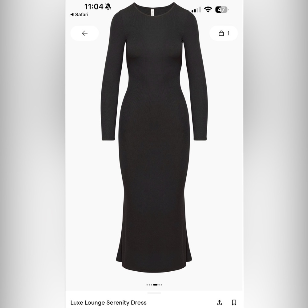 Aritzia the group luxe lounge serenity dress black XS